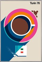 JUNIQE - Poster met kunststof lijst Turin 76 -40x60 /Ivoor & Roze