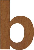 Cortenstaal (plak)huisnummer b - Lengte:  14.5cm - Kleur: Roestkleur