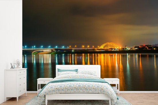 Éclairage coloré dans la ville néerlandaise de Nimègue papier peint photo en vinyle largeur 450 cm x hauteur 300 cm - Tirage photo sur papier peint (disponible en 7 tailles)