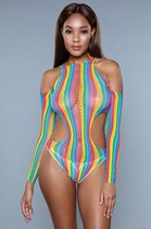 Strange Love Cold-Shoulder Body - Rainbow - Sexy Lingerie & Kleding - Lingerie Dames - Dames Lingerie - Body