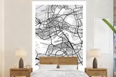 Behang - Fotobehang Stadskaart - Rotterdam - Grijs - Wit - Breedte 195 cm x hoogte 300 cm - Plattegrond