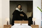 Papier peint photo en vinyle - Portrait de Johannes Wtenbogaert - Peinture de Rembrandt van Rijn largeur 225 cm x hauteur 280 cm - Tirage photo sur papier peint (disponible en 7 tailles)