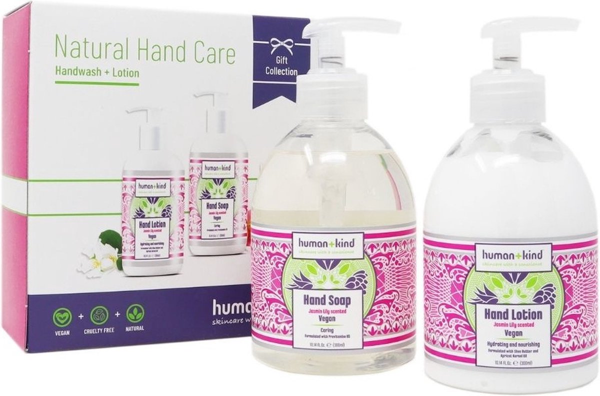 Human+kind Giftset Natural Hand Care 600 Ml Vegan 2-delig