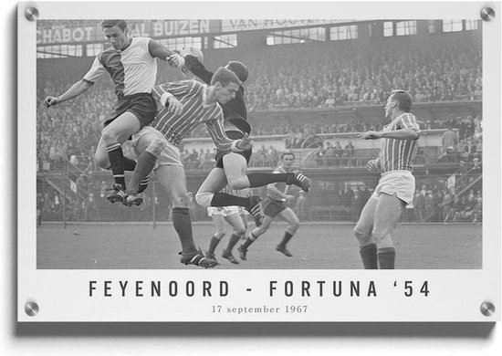 Walljar - Feyenoord - Fortuna '54 '67 - Muurdecoratie - Acrylglas schilderij - 80 x 120 cm