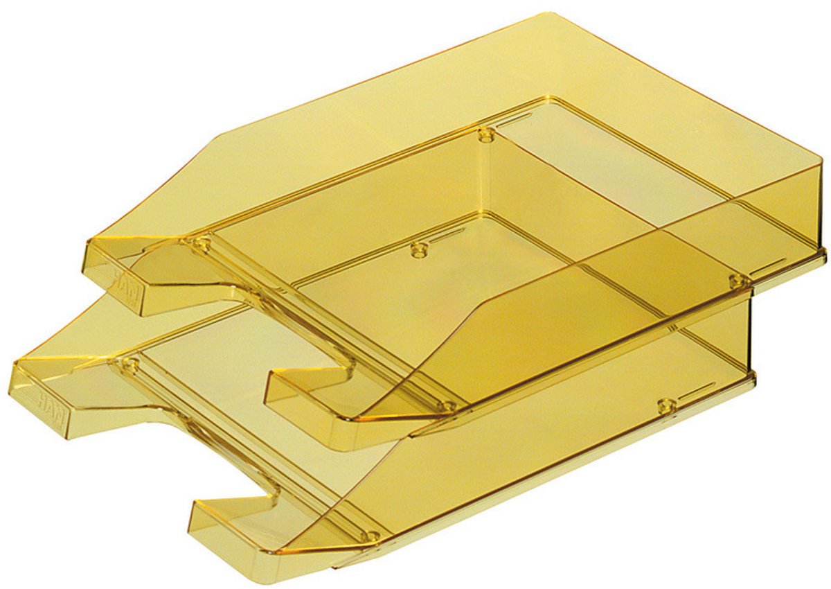 HAN brievenbak - KLASSIK - 255 x 348 x 65mm - transparant geel - stapelbaar - HA-1026-X-25