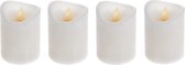 Set van 4x stuks led kaarsen/stompkaarsen wit met afstandsbediening
