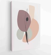 Canvas schilderij - Earth tones organic shape Art design for poster, print, cover, wallpaper, Minimal and natural wall art. Vector illustration. 3 -    – 1834693252 - 50*40 Vertica