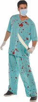 kostuum bloed chirurg polyester blauw/rood maat M/L