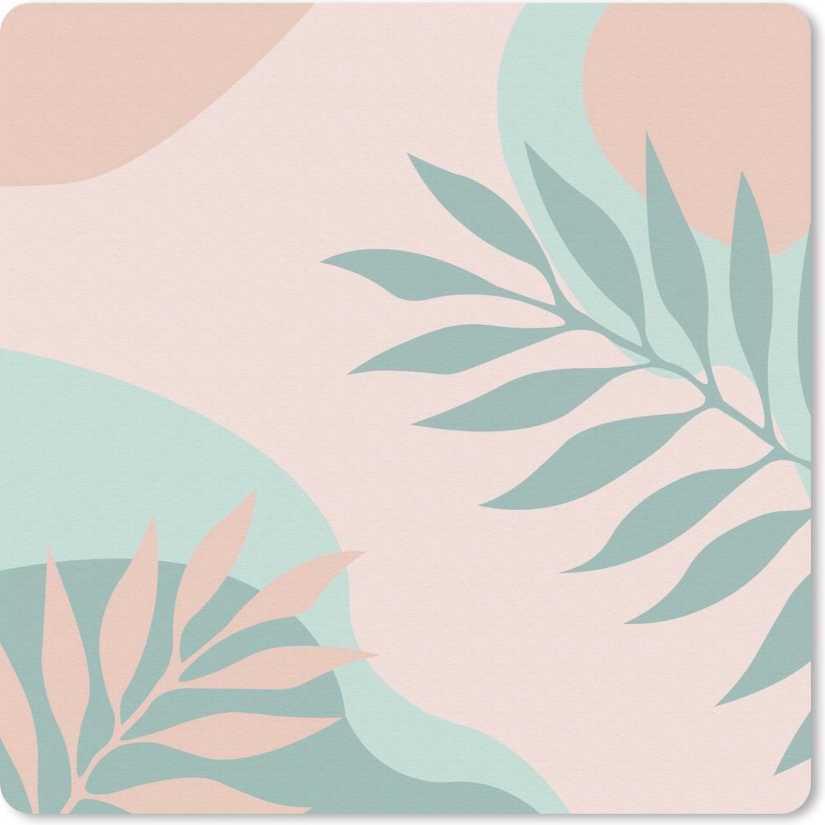 Muismat 20x20 cm - Mousepad Zomer - Bladeren - Tropisch - Muismatten