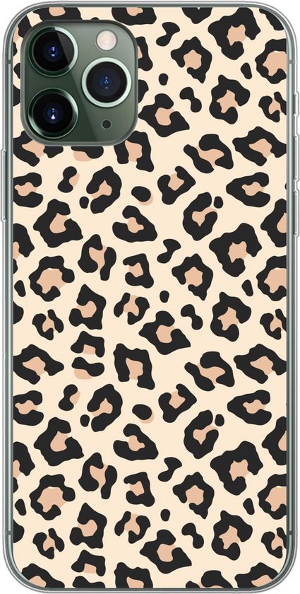 Coque iPhone 11 Pro - Wit - Rose - Imprimé Léopard - Siliconen