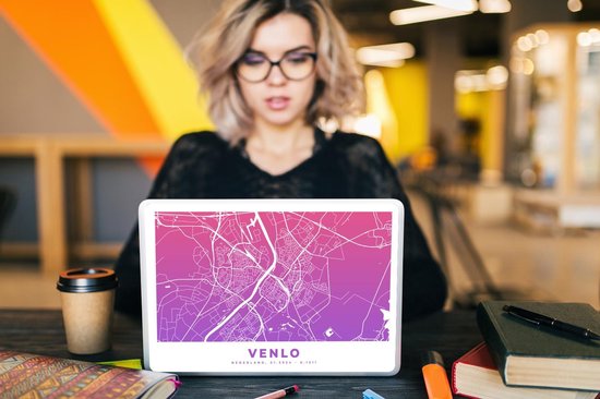 Sticker pour ordinateur portable - 13,3 pouces - Plan de la ville - Venlo - Nederland - Violet