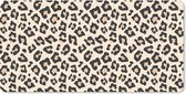Bureau onderlegger - Muismat - Bureau mat - Dierenprint - Luipaard - Wit - 80x40 cm