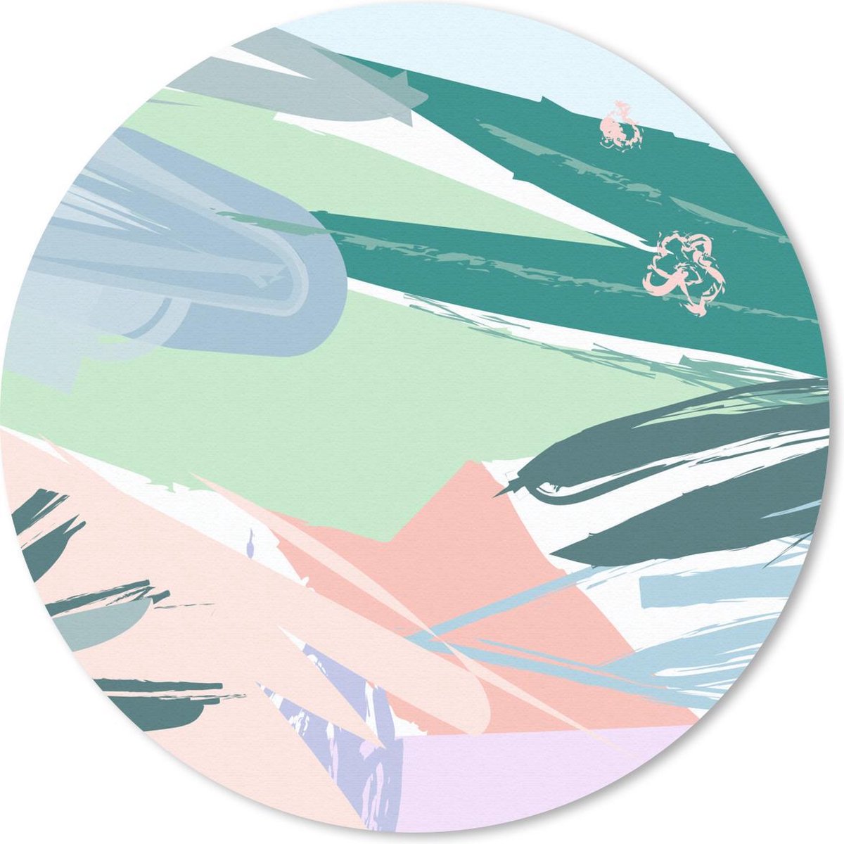 Muismat rond 30x30 cm - Mousepad Zomer - Groen - Paars - Rood - Ronde muismatten