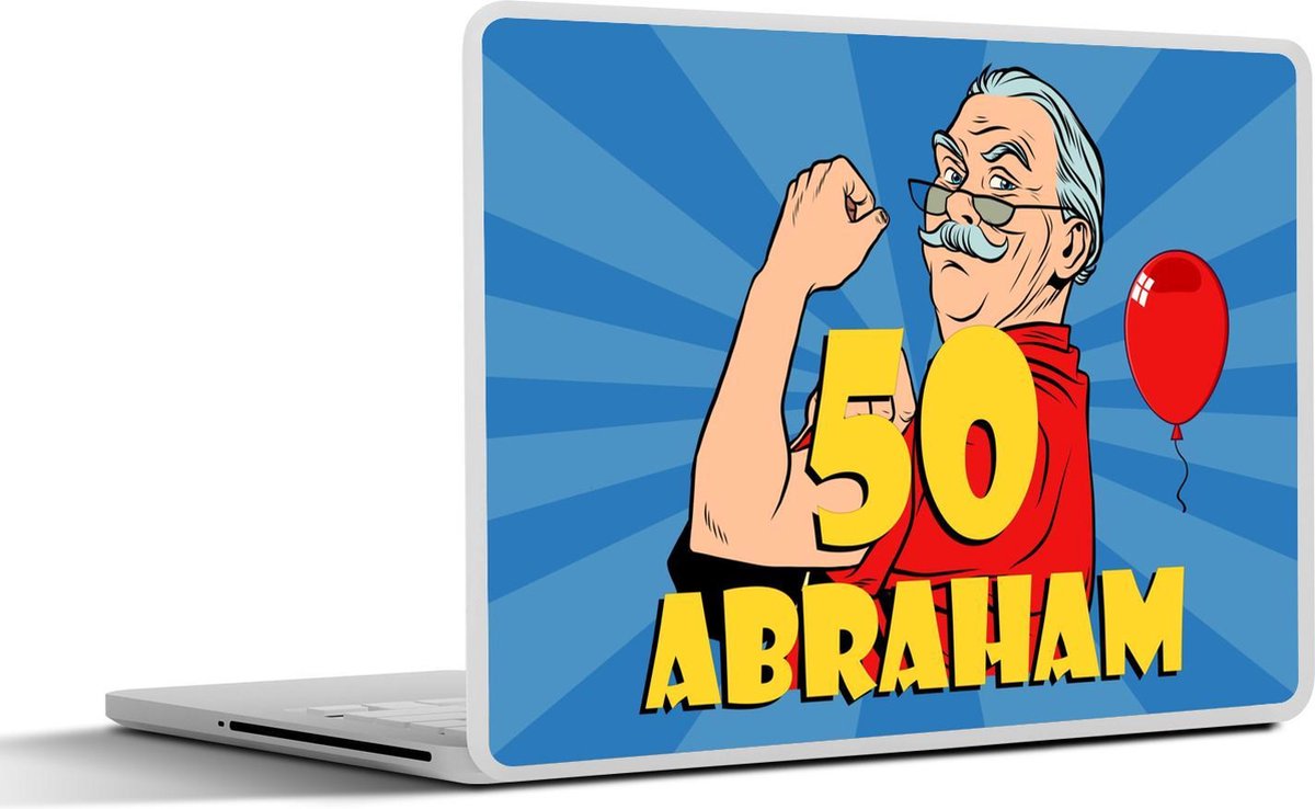 Laptop sticker - 17.3 inch - Man - Verjaardag - 50 jaar Abraham - 40x30cm - Laptopstickers - Laptop skin - Cover