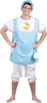 Funny Fashion - Grote Baby Kostuum - Hij Blijft Een Grote Baby - Man - Blauw - Maat 56-58 - Carnavalskleding - Verkleedkleding