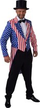 Landen Thema Kostuum | Slipjas Uncle Sam Stars And Stripes Man | Medium | Carnaval kostuum | Verkleedkleding