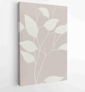 Canvas schilderij - Foliage line art drawing with abstract shape. Abstract Eucalyptus and Art design for print, cover, wallpaper, Minimal and natural wall art. 1 -    – 1823785568
