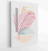 Canvas schilderij - Summer tropical wall arts vector. Palm leaves, monstera leaf 2 -    – 1922501987 - 40-30 Vertical