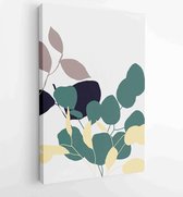 Canvas schilderij - Botanical wall art vector set. Foliage line art drawing with abstract shape 3 -    – 1912802962 - 40-30 Vertical