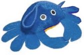 knuffel krab 15 cm pluche blauw/geel