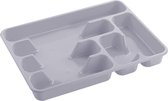 Bestekbak/bestekhouders 6-vaks licht grijs - 40 x 30 x 5 cm - Keuken opberg accessoires