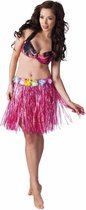 4x stuks hawaii verkleed rokje roze 45 cm voor dames - carnaval kleding