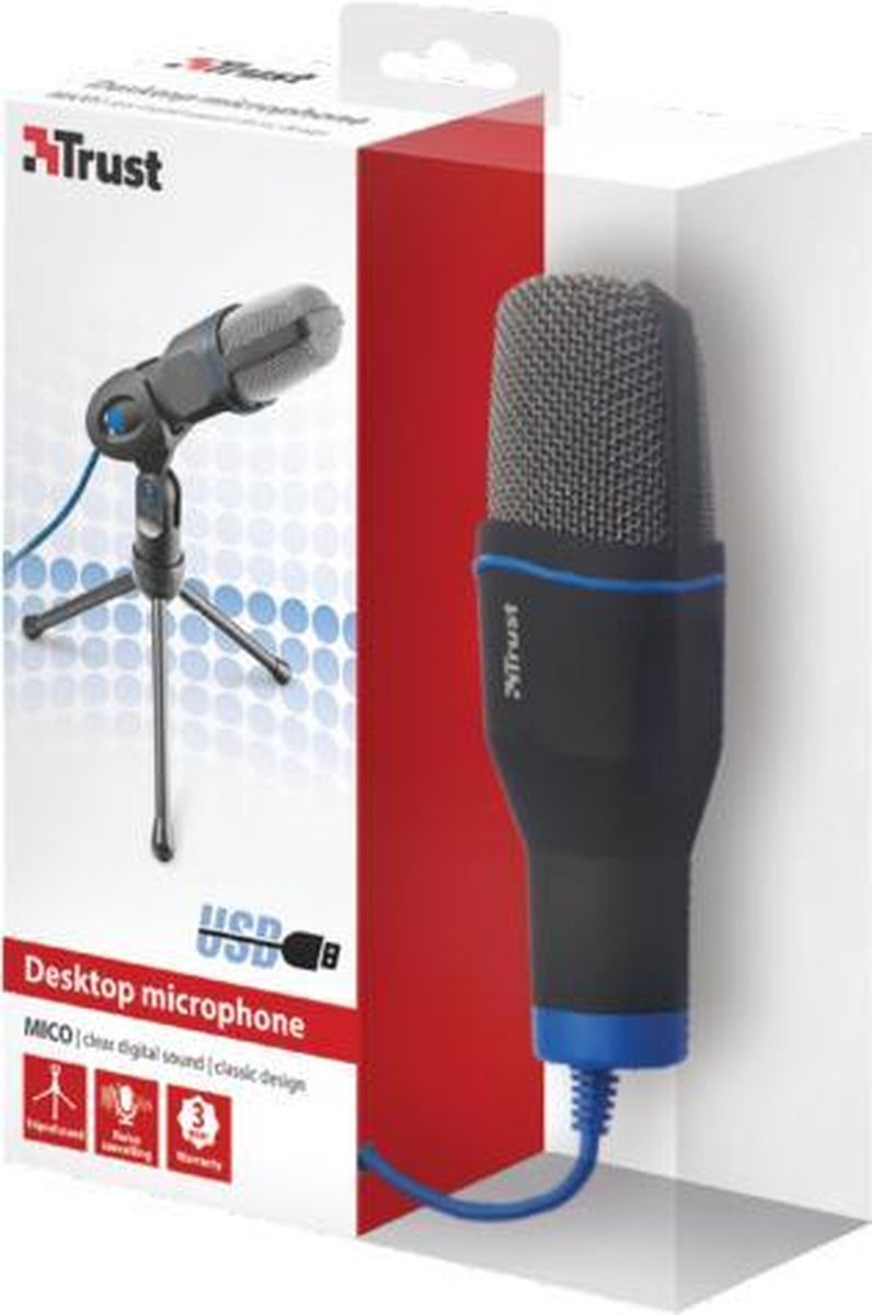 Trust Mico Microfoon - USB - Zwart |