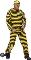 Widmann - Boef Kostuum - Gevangene Zwart-Geel Kostuum Man - geel,zwart - Small - Carnavalskleding - Verkleedkleding