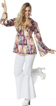 Wilbers - Jaren 80 & 90 Kostuum - Disco Shirt Blokkendans Vrouw - multicolor - Maat 34 - Carnavalskleding - Verkleedkleding