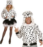 Widmann - Hond & Dalmatier Kostuum - Grappige Hoodie, Dalmatier Kostuum - Zwart / Wit - Small / Medium - Carnavalskleding - Verkleedkleding