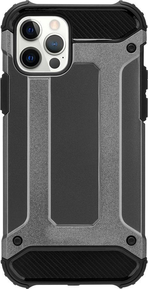 Telefoonhoesje geschikt voor iPhone 13 Mini - Metallic Armor Case - Grijs