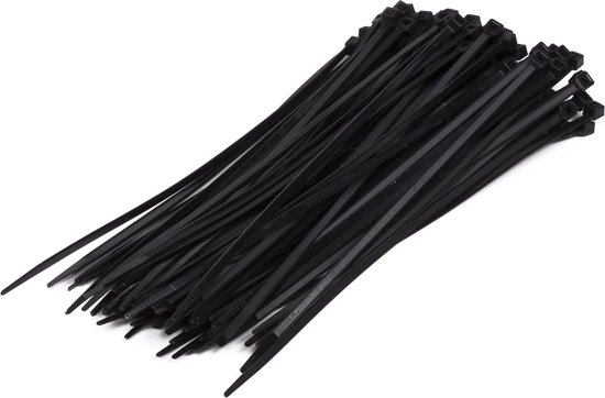 Colliers de serrage - Tie ribs - Tie wraps - Ty Raps - 200 x 3,6 mm - noir  - 100 pièces | bol.com