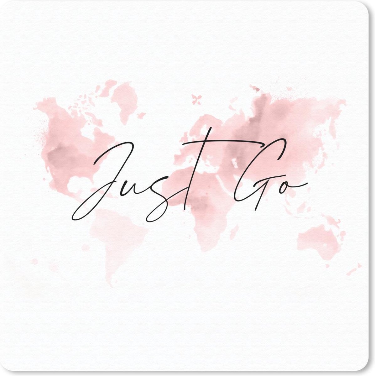 Muismat 30x30 cm - Mousepad Kaart - Waterverf - Roze - Quotes - Muismatten