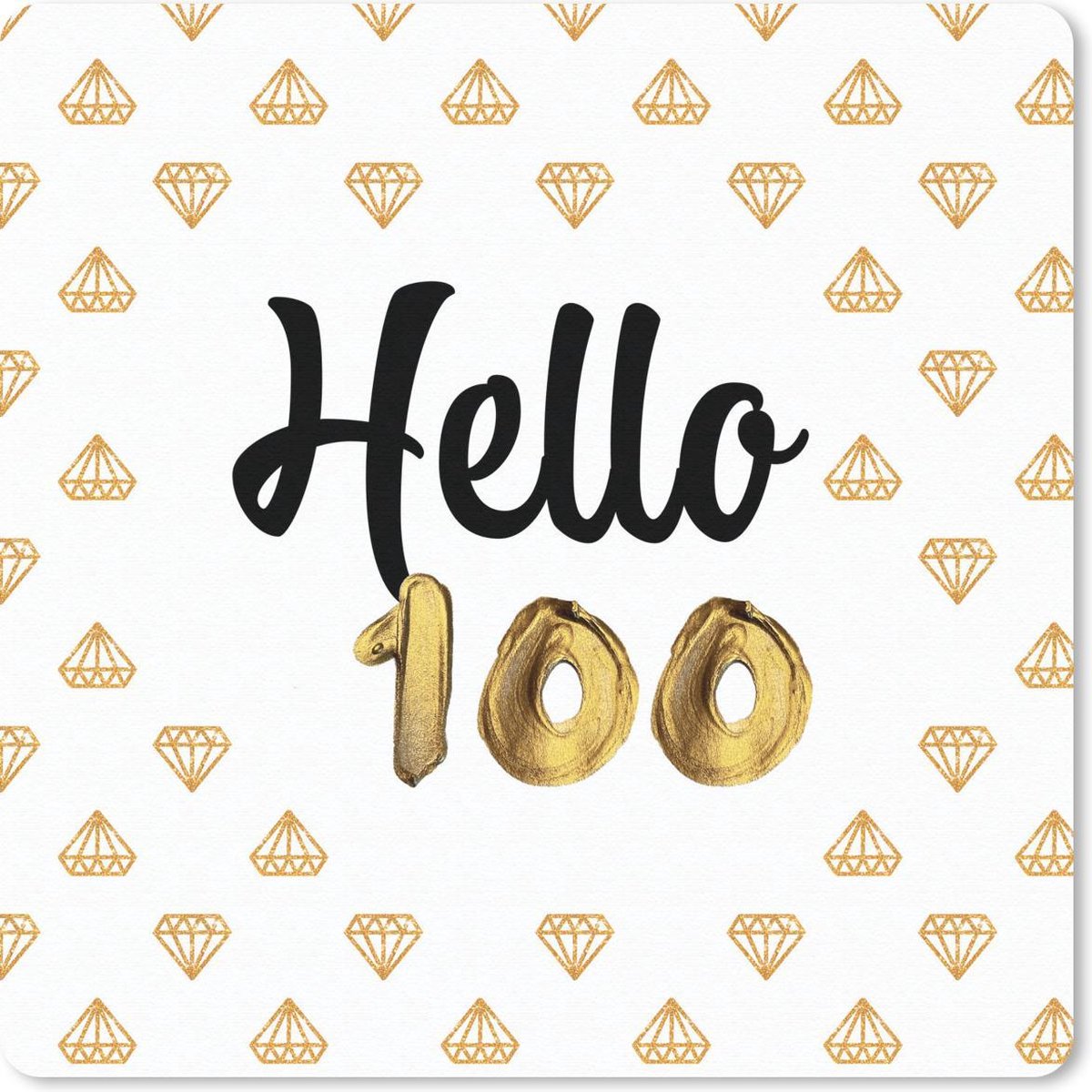 Muismat 30x30 cm - Mousepad Jubileum - 100 Jaar - Diamand - Muismatten