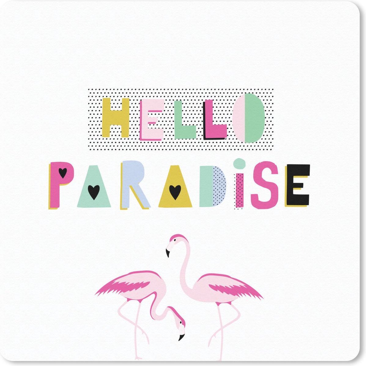 Muismat 30x30 cm - Mousepad Flamingo - Zomer - Roze - Muismatten