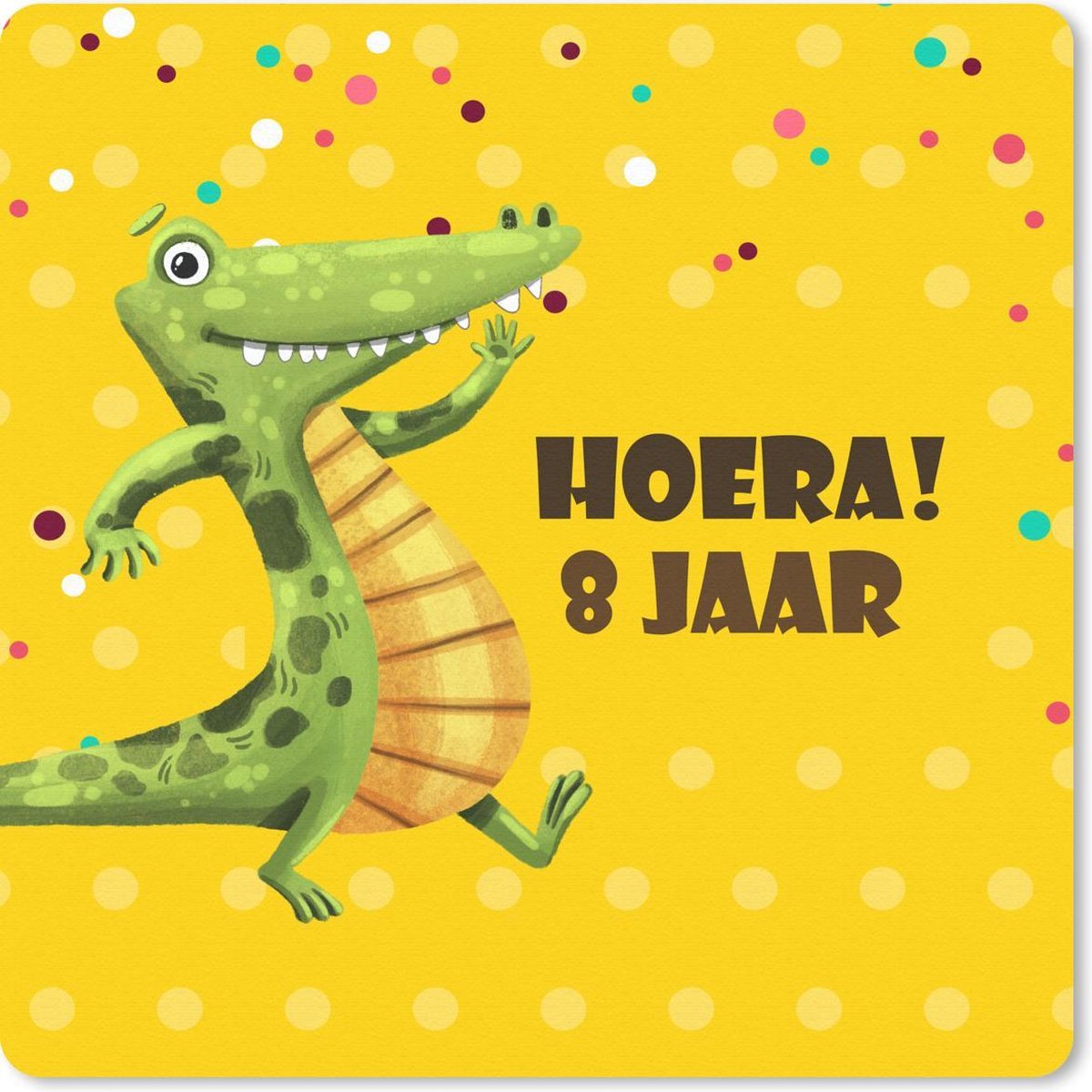 Muismat 20x20 cm - Mousepad Kinderen - Verjaardag - Krokodil - Muismatten