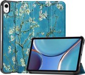 Apple iPad Mini 6 8.3 (2021) Hoes - Mobigear - Tri-Fold Serie - Kunstlederen Bookcase - Almond Blossoms - Hoes Geschikt Voor Apple iPad Mini 6 8.3 (2021)