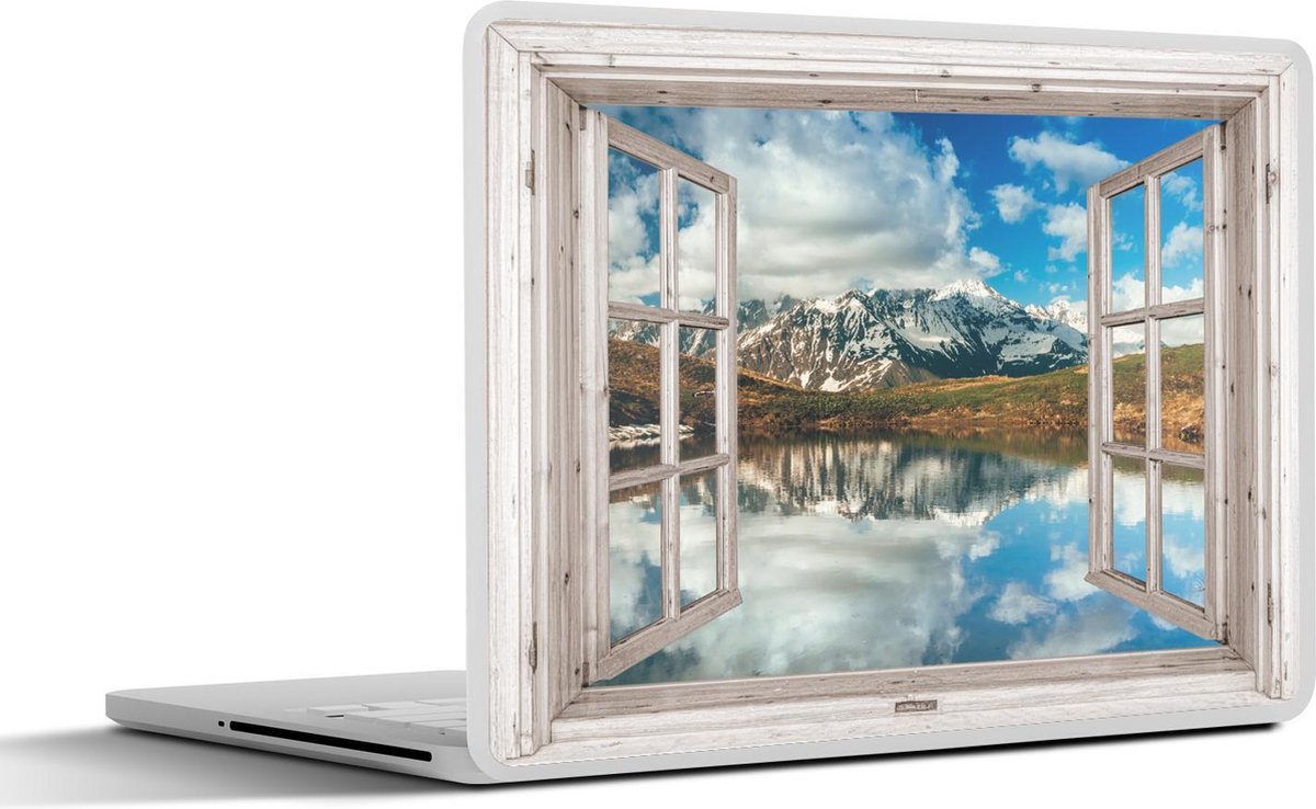 Laptop sticker - 11.6 inch - Doorkijk - Berg - Water - 30x21cm - Laptopstickers - Laptop skin - Cover