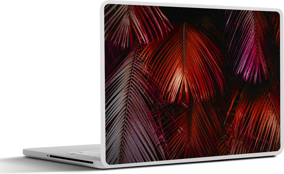 Laptop sticker - 10.1 inch - Palmblad - Jungle - Rood - 25x18cm - Laptopstickers - Laptop skin - Cover