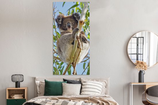 Tableau sur toile Koala - Feuilles - Ciel - Enfants - Garçons - Meiden - 80x160 cm - Décoration murale