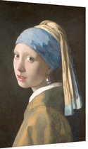 Meisje met de parel, Johannes Vermeer - Foto op Dibond - 60 x 90 cm