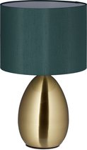 Relaxdays Nachtkastlamp touch - tafellamp goud - schemerlamp donkergroen - E14 fitting