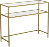 Homestoreking Consoletafel met glas en gouden ijzeren frame - Gold