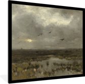 Fotolijst incl. Poster - Het moeras - Schilderij van Anton Mauve - 40x40 cm - Posterlijst