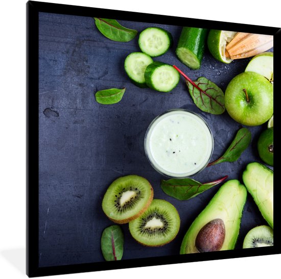 Affiche avec cadre Smoothie - Fruit - Vert - 40x40 cm
