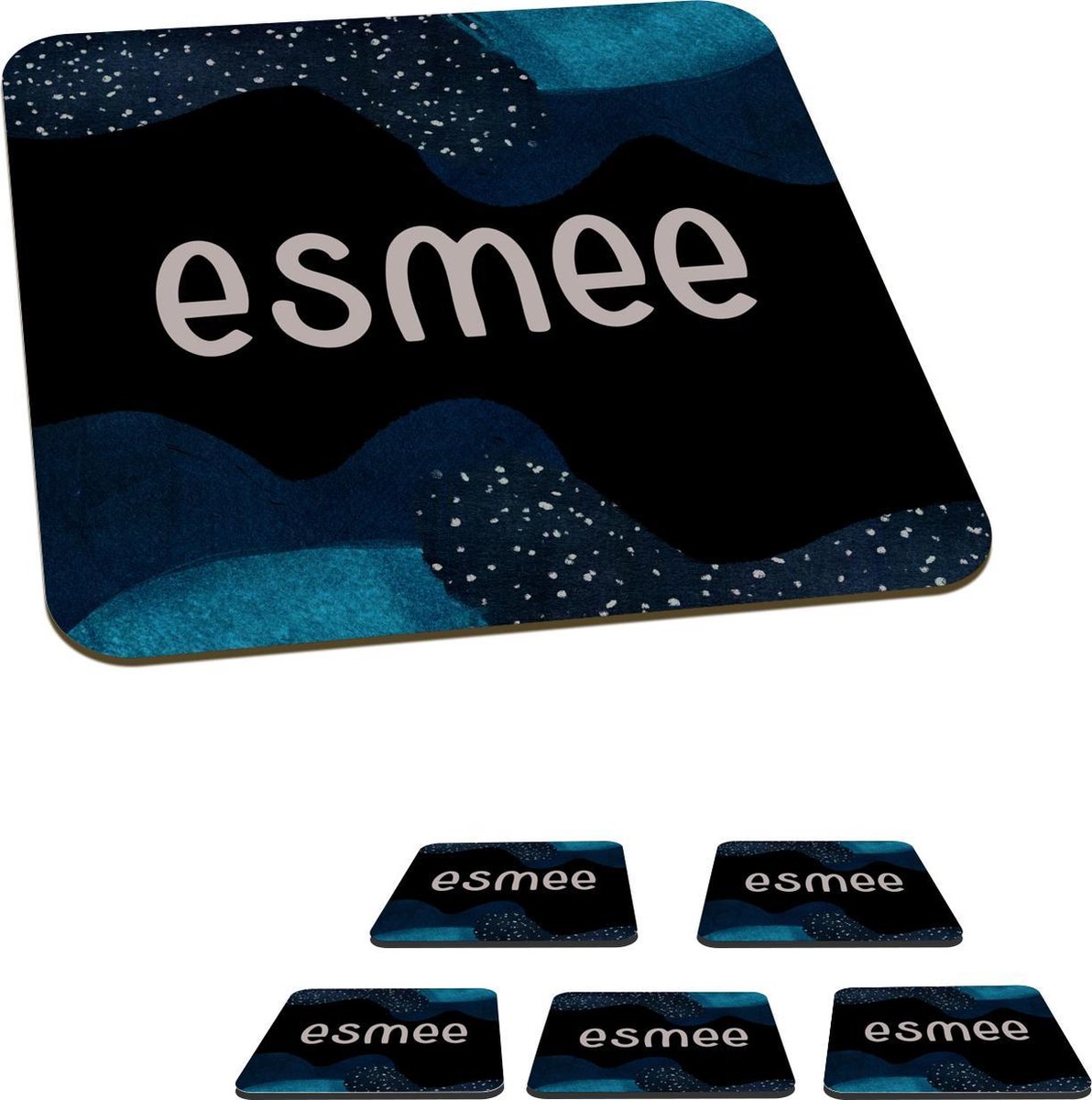Onderzetters voor glazen - Esmee - Pastel - Meisje - 10x10 cm - Glasonderzetters - 6 stuks