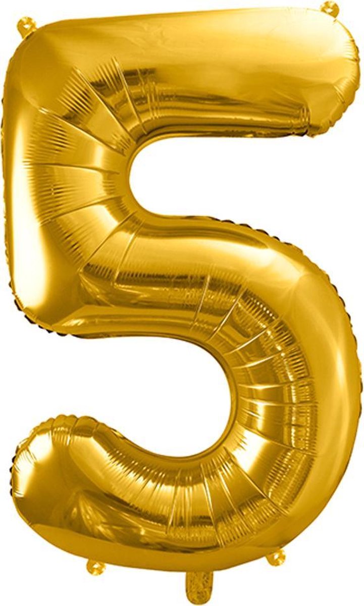 Folieballon 5 goud 86cm