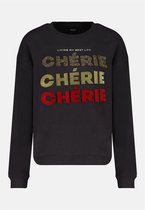 DEELUXE Fancy sweater met borduursel CHERIE Black