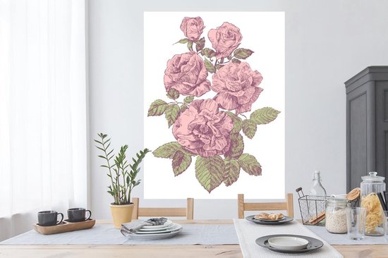 Stickers Stickers muraux - Fleurs - Rose - Roses - 120x90 cm - Film adhésif