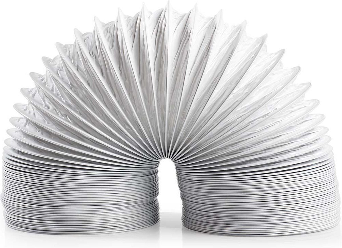 Nedis PVC Luchtafvoerslang - 100 mm - 3.00 m - Geschikt voor: Luchtventilatie / Wasdrogers - Wit — afbeelding 1